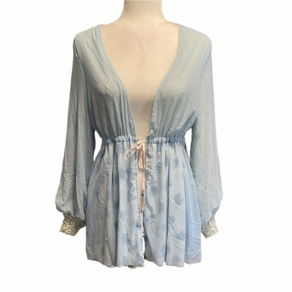 NEW! We Are HAH | 'Make it a Double' Reversible Robe - size Medium in Blue/Green